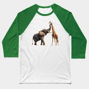 elephant vs giraffe Baseball T-Shirt